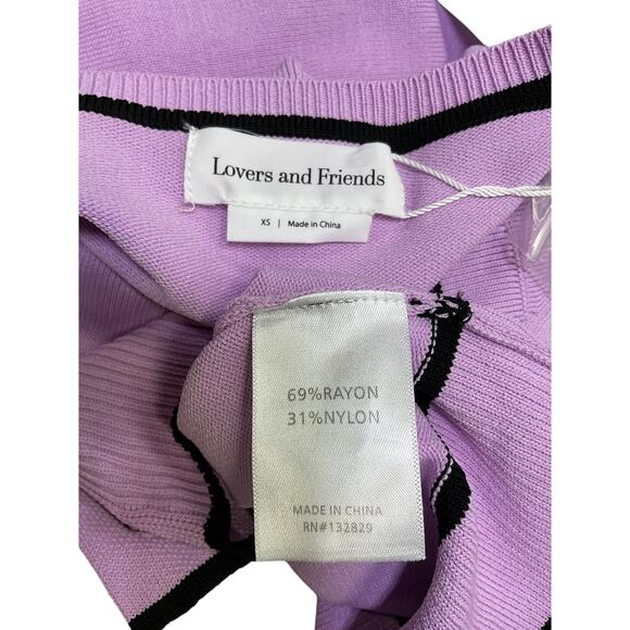 Lovers And Friends 'Pearl' Purple Rayon Short Sleeve Cardigan Size XS - Picture 4 of 4